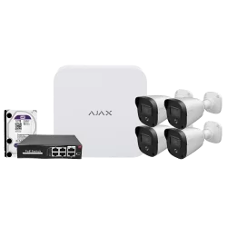 Kit Videovigilancia nvr ajax 8ch + 4x bullet de 4 Mpx Safire + Switch PoE + Hd 1Tb